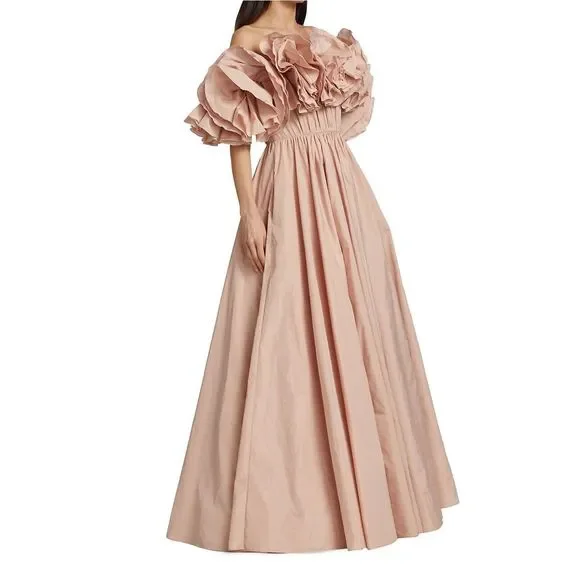 Jason Wu Collection Off-The-Shoulder Ruffle Taffeta Gown - Picture 4 of 13